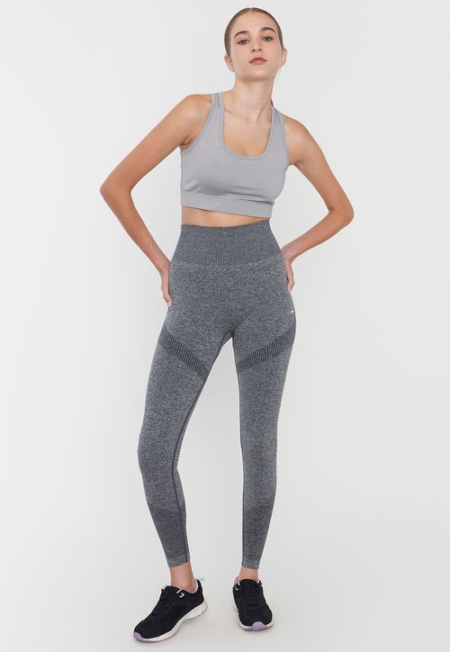 Calza Mujer Deportiva Seamless Gris Oscuro