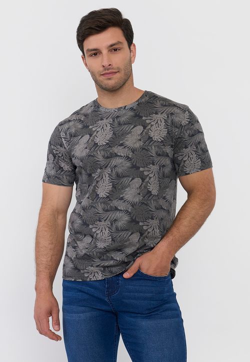Polera Hombre Full Print Color Charcoal