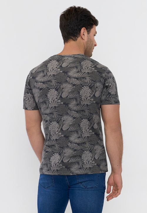 Polera Hombre Full Print Color Charcoal