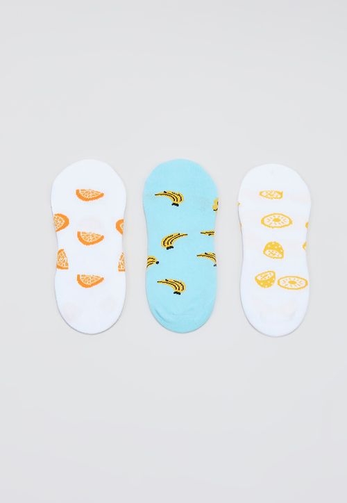 Calcetines Mujer Invisibles Frutas Blanco