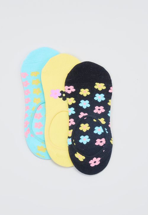 Calcetines Mujer Invisibles Flores Pasteles