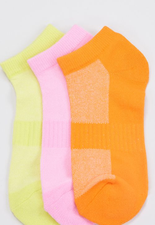 Calcetines Mujer Cortos Deportivos Amarillo/Rosado/Naranjo
