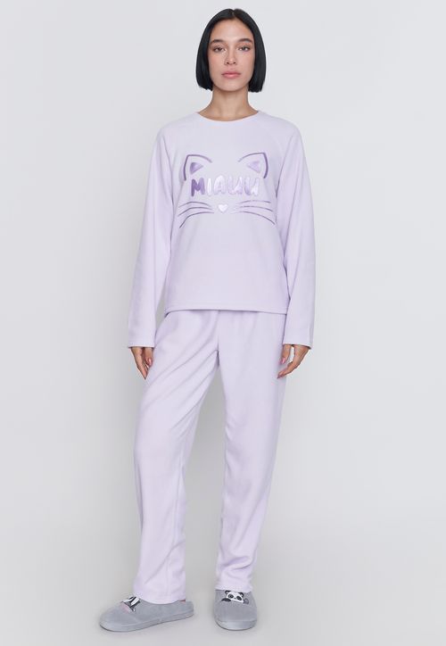 Pijama Mujer Polar Básico Lila