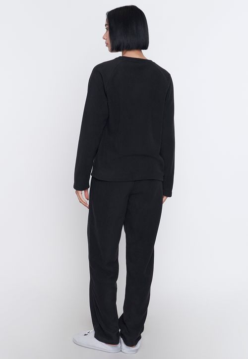 Pijama Mujer Polar Básico Negro