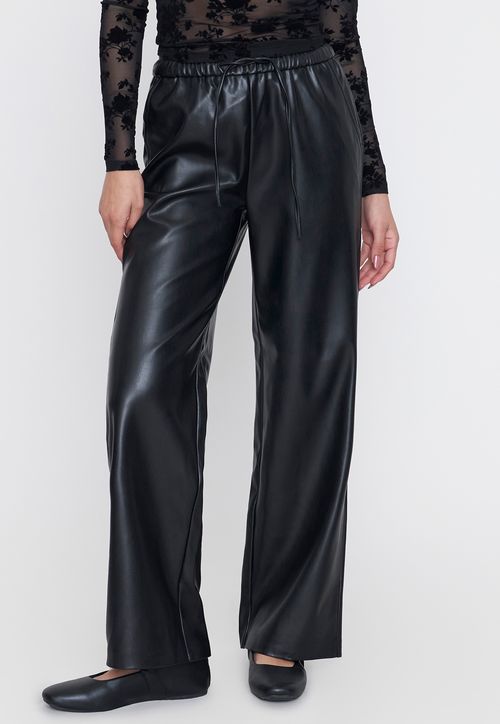 Pantalón Mujer Ecocuero Color Negro