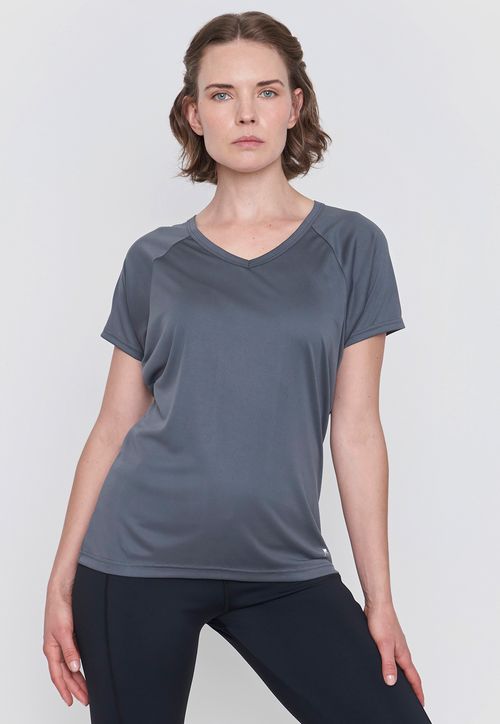Polera Mujer Deportivo V-Neck Charcoal