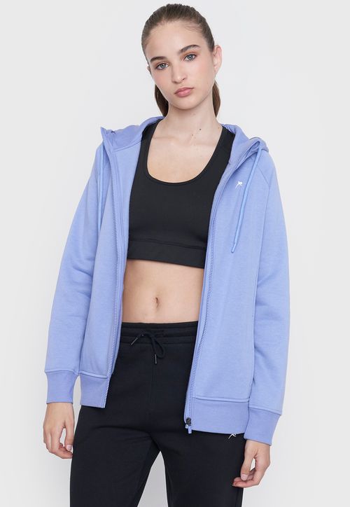 Polerón Mujer Deportivo Zipper Celeste