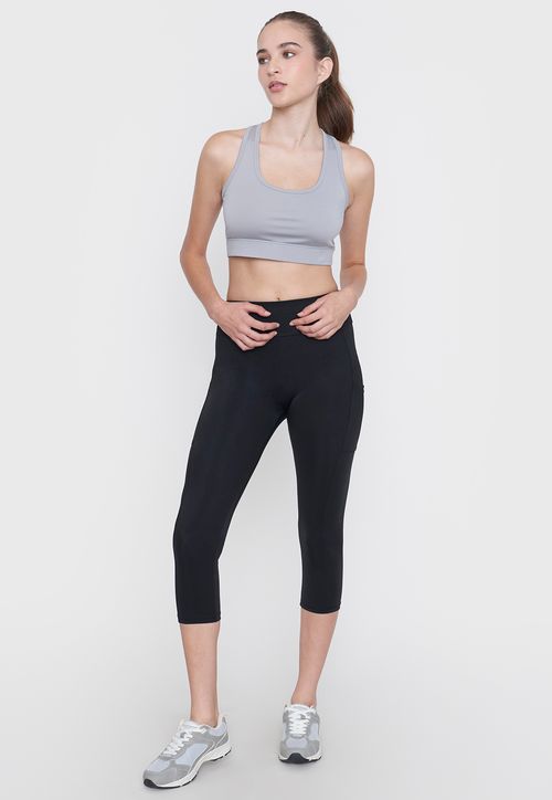 Calza Mujer Deportiva Crop Negro