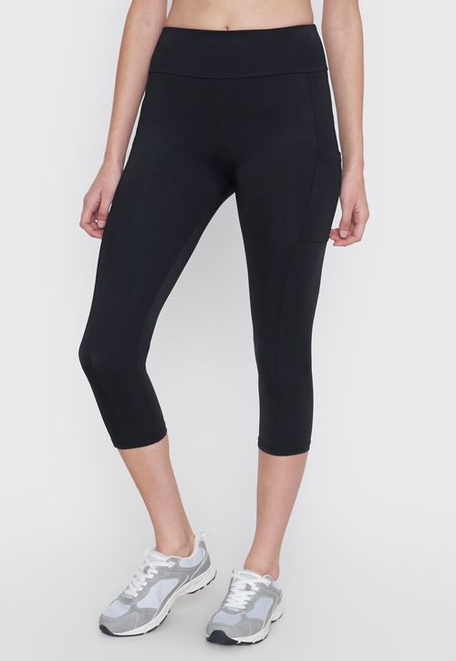 Calza Mujer Deportiva Crop Negro