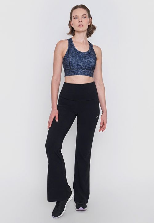 Calza Mujer Deportiva Flare Pretina Negro