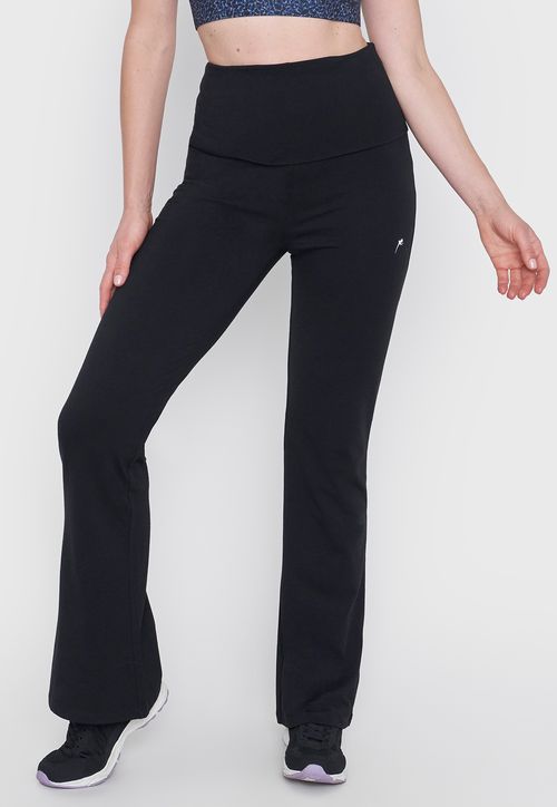 Calza Mujer Deportiva Flare Pretina Negro