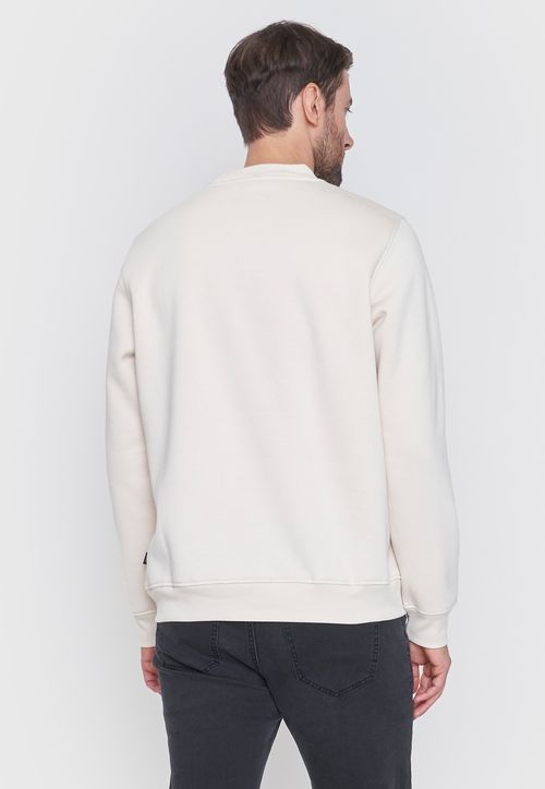 Polerón Hombre Rneck Front Print Beige
