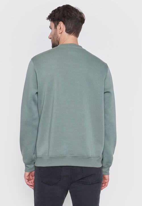 Polerón Hombre Rneck Front Print Musgo