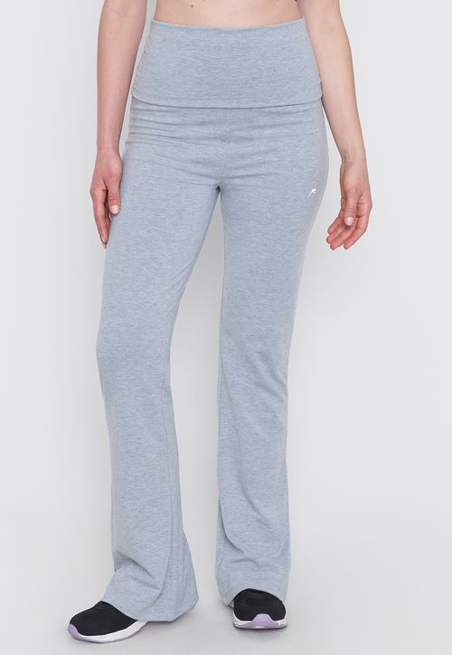 Calza Mujer Deportiva Flare Pretina Gris Melange