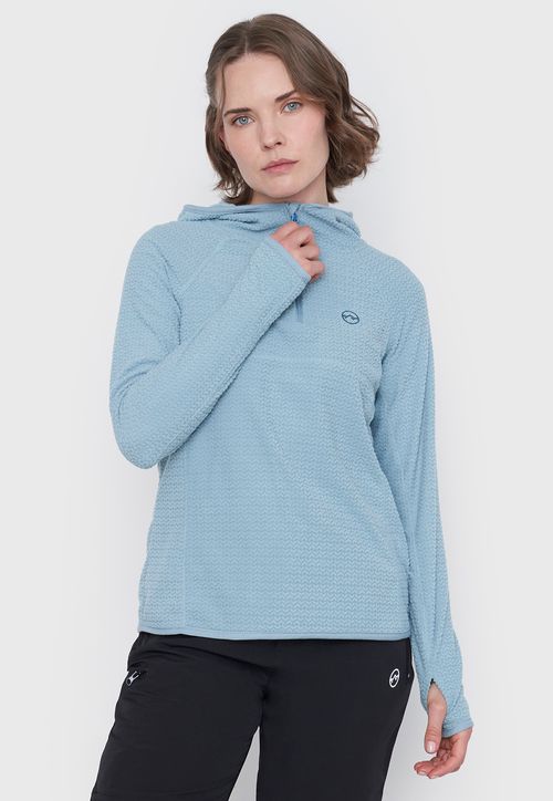 Polerón Outdoor Mujer Waffle Celeste