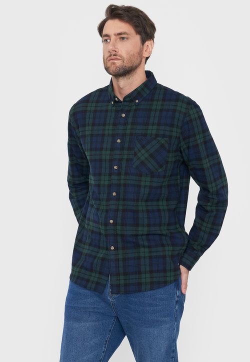 Camisa Hombre Franela Verde