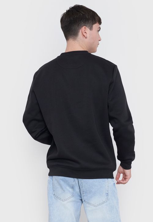 Polerón Hombre Round Neck Liso Negro