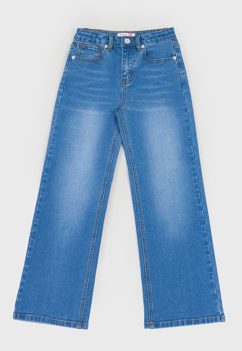 Jeans Niña Kids Wide Leg Color Azul Medio