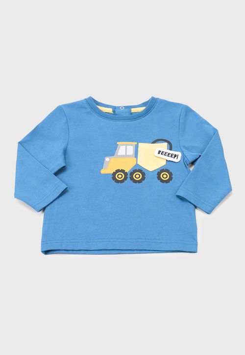 Polera Bebe Niño M/L Interactiva Azul
