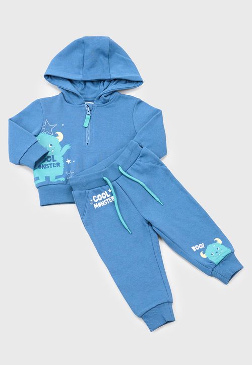 Conjunto Bebe Niño Hoodie Azul