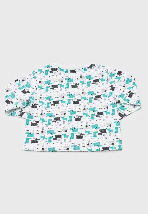 Polera Bebe Niño M/L Fullprint Gris Melange