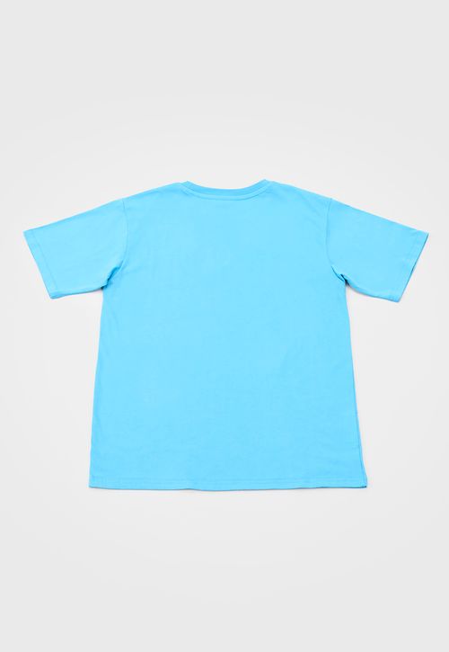 Polera Niño Teen M/C Back Print Celeste