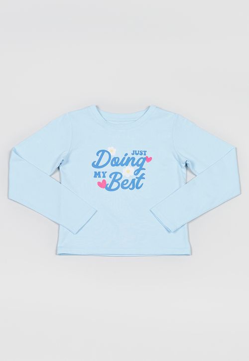 Polera Niña Kids M/L Glitter Celeste