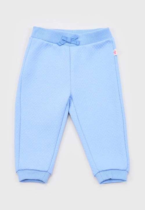 Pantalón De Buzo Bebé Niña Textura Celeste