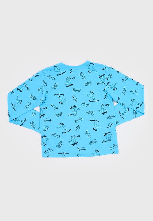 Polera Niño Kids M/L Full Print Celeste