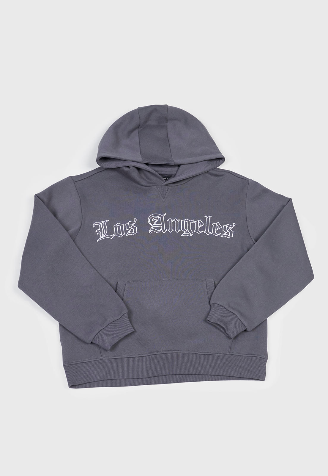 Poleron Niño Teens Hoodie Bordado Gris