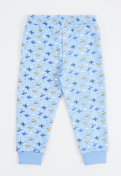Pantalón De Buzo Bebé Niño Full Print Celeste