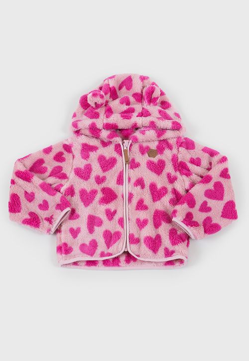 Poleron Bebé Niña Coral Full Zipper Rosado