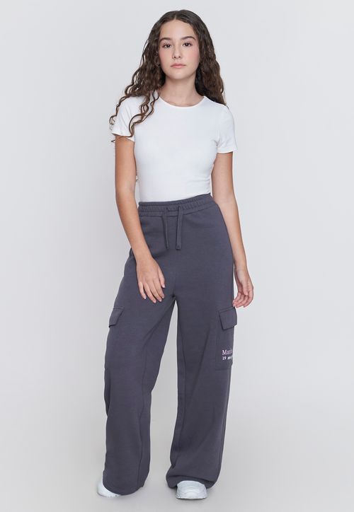 Pantalón de Buzo Niña Teen Cargo Marengo