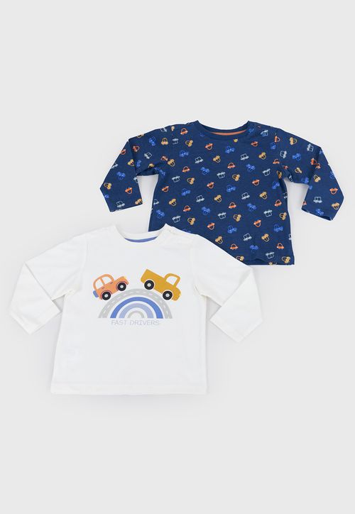 Polera Bebé Niño M/L Bipack Ecru