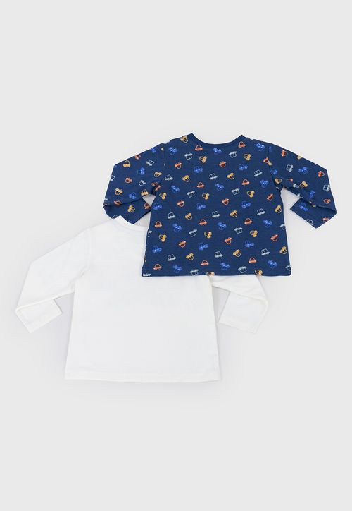 Polera Bebé Niño M/L Bipack Ecru