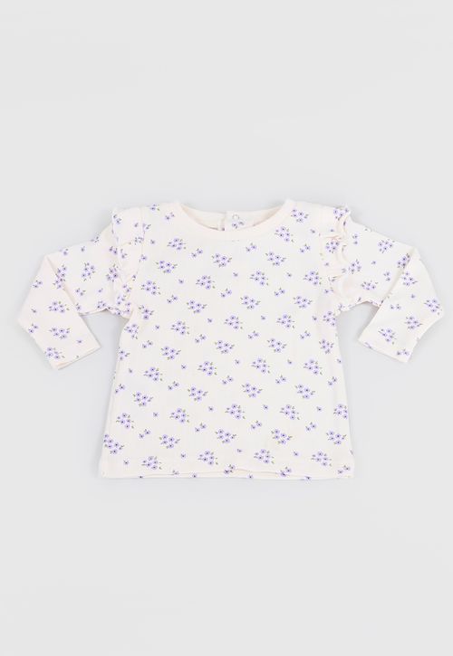 Polera Bebé Niña Manga Larga Ecru