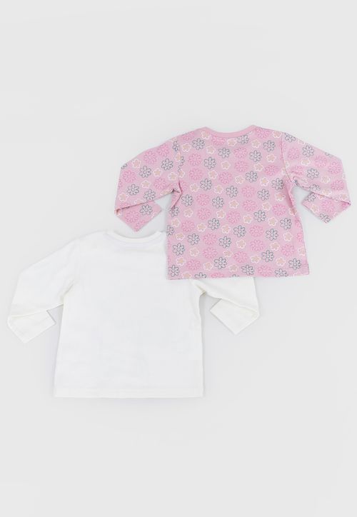 Polera Bebé Niña Manga Larga Bipack Ecru