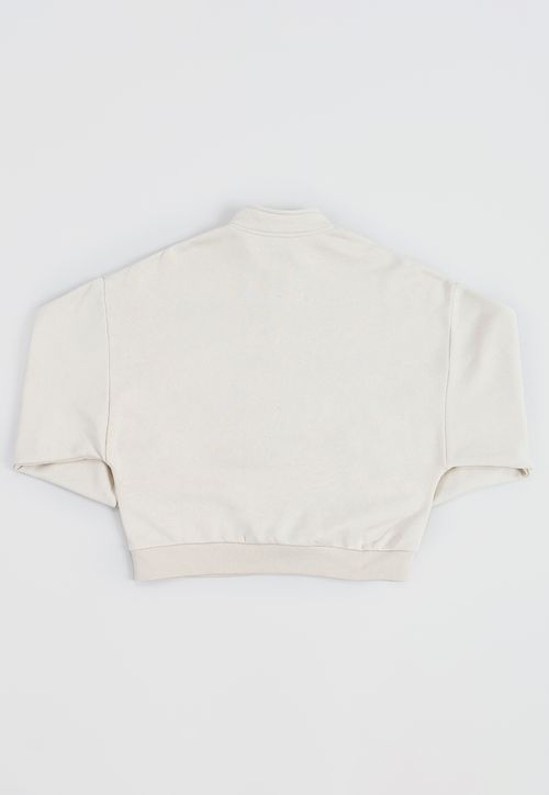 Poleron Niña Teen Half Zipper Sporty Beige