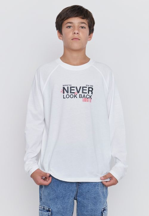 Polera Niño Teen Manga Larga Urban Blanco