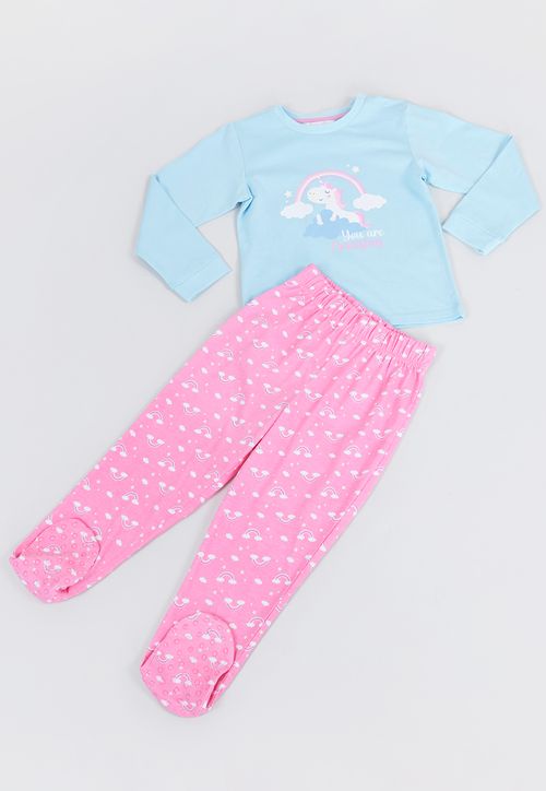 Pijama Bebé Largo Celeste