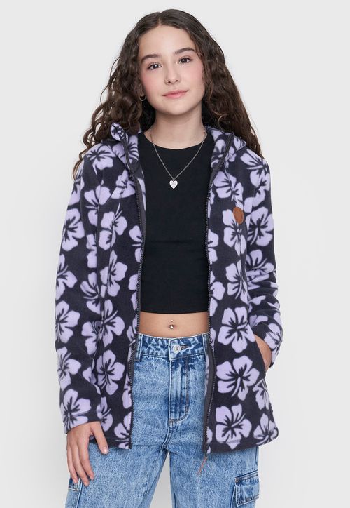 Poleron Niña Teen Polar Gris Oscuro