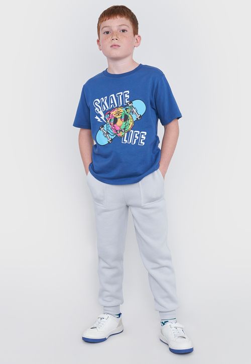 Pantalón De Buzo Niño Kids Basico Gris