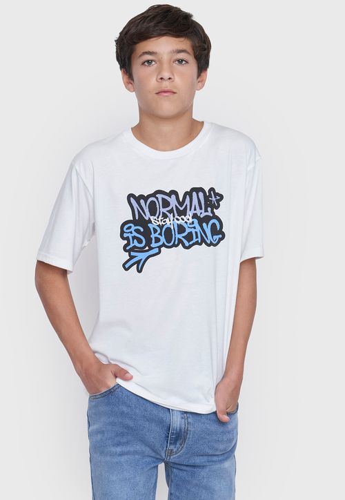 Polera Niño Teen M/C Back Print Blanco