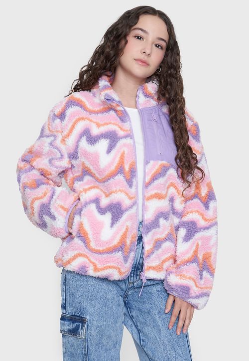 Poleron Niña Teen Sherpa Lila