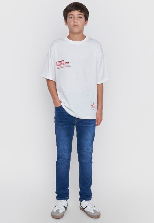 Jeans Niño Teens 5 Bolsillos Azul Oscuro