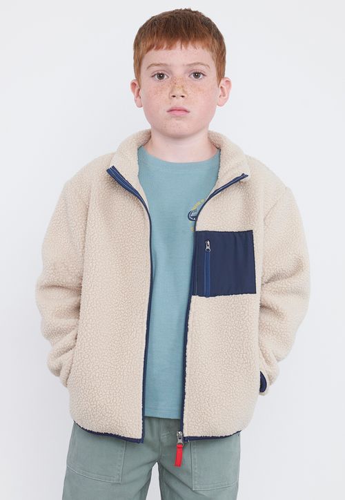Poleron Niño Kids Sherpa Beige