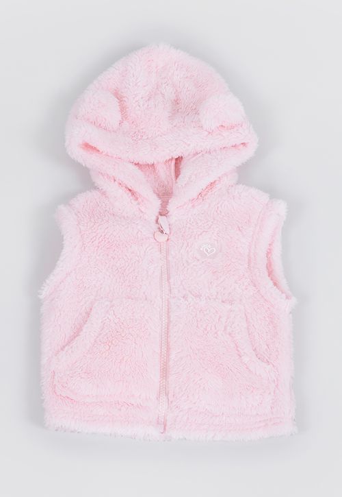 Poleron Bebe Niña Coral Sin Mangas Rosado