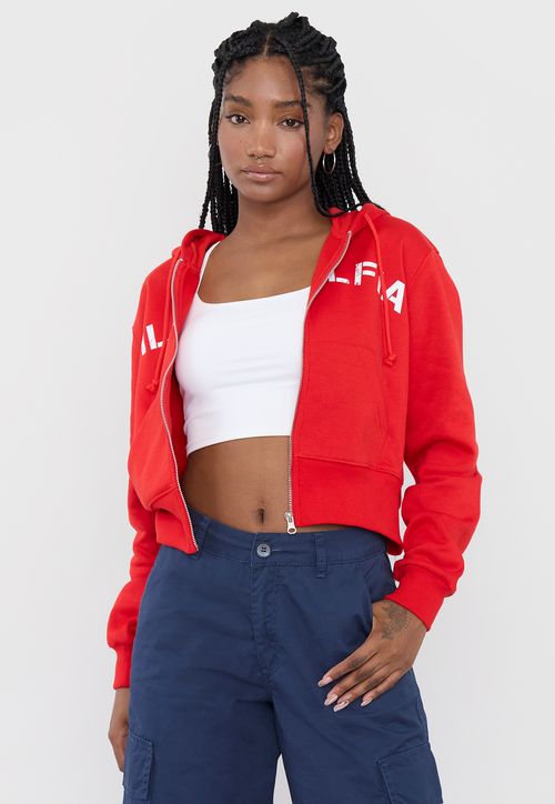 Polerón Mujer Full Zipper Rojo
