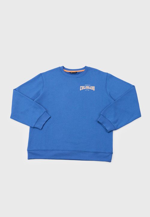Poleron Niño Teen Cuello Redondo Azul