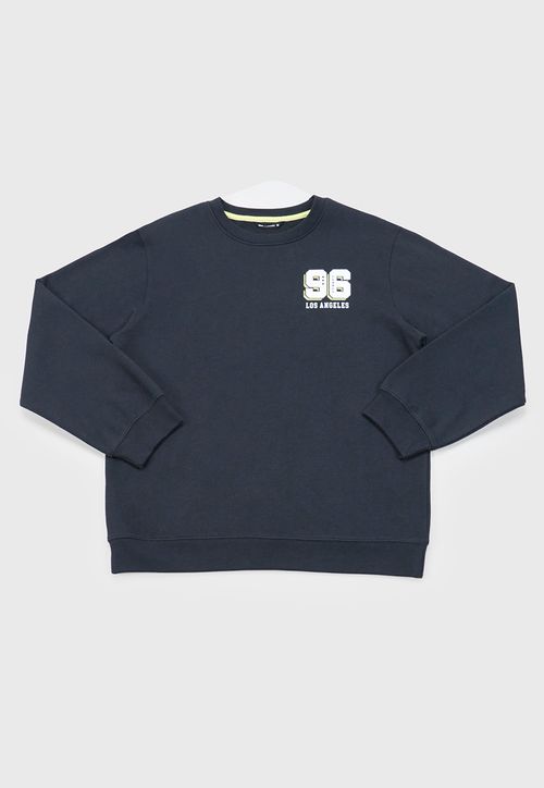 Poleron Niño Teen Cuello Redondo Negro
